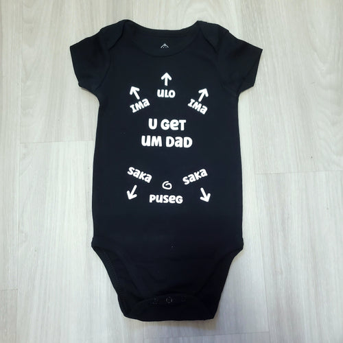 Baby onesie with body parts in Ilocano