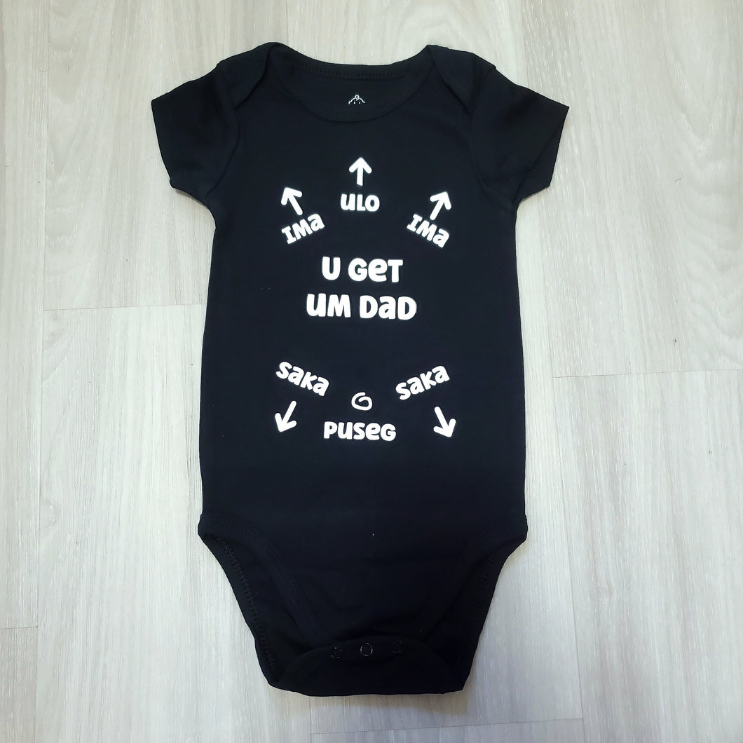 Baby onesie with body parts in Ilocano